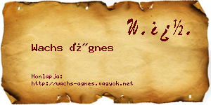 Wachs Ágnes névjegykártya